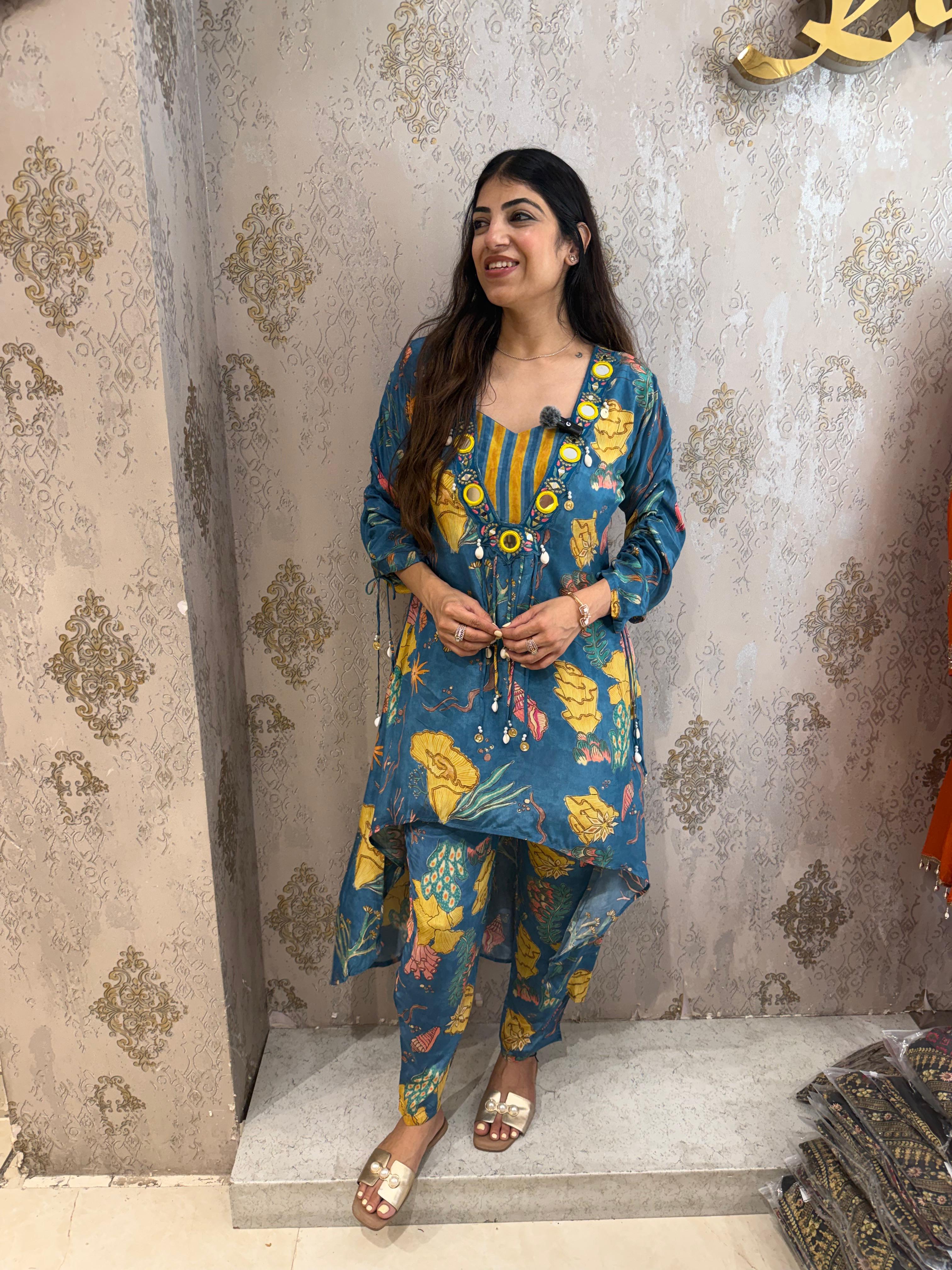 Pure crepe indo-western set inside separate-inner