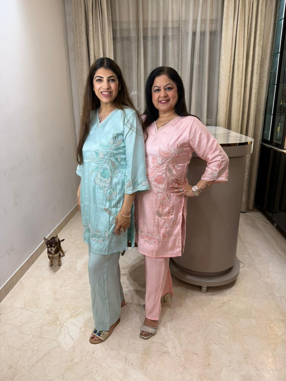 Glass tissue handwork 2 pc co-ord set