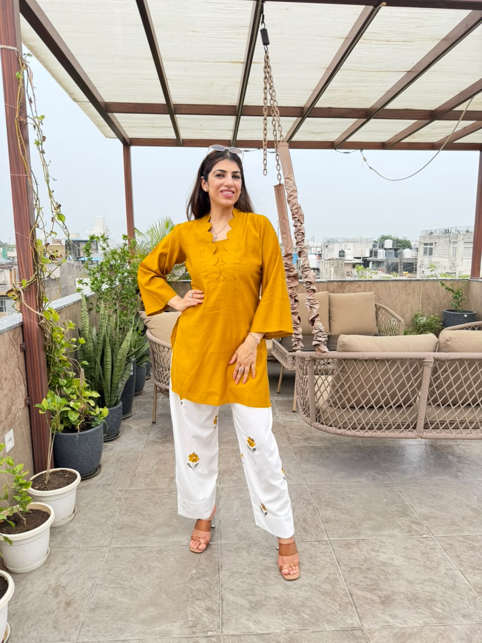 Zara cotton Co-ord set with embroidery farshi salwar
