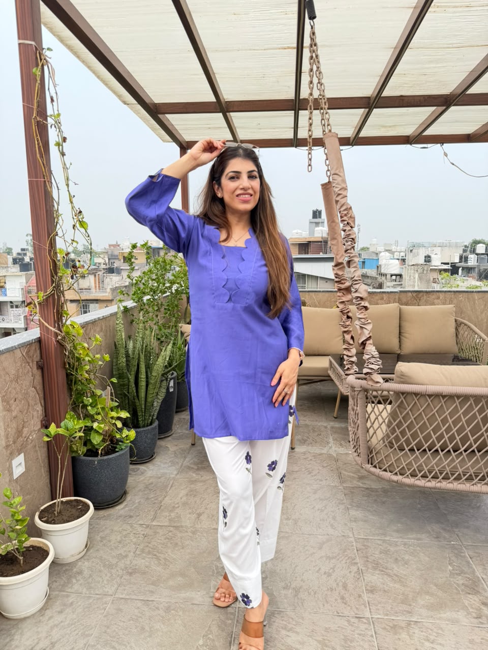 Zara cotton Co-ord set with embroidery farshi salwar