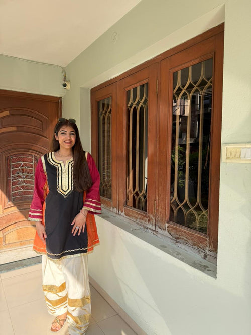 Mul cotton 2pc, co-ord set with farshi salwar