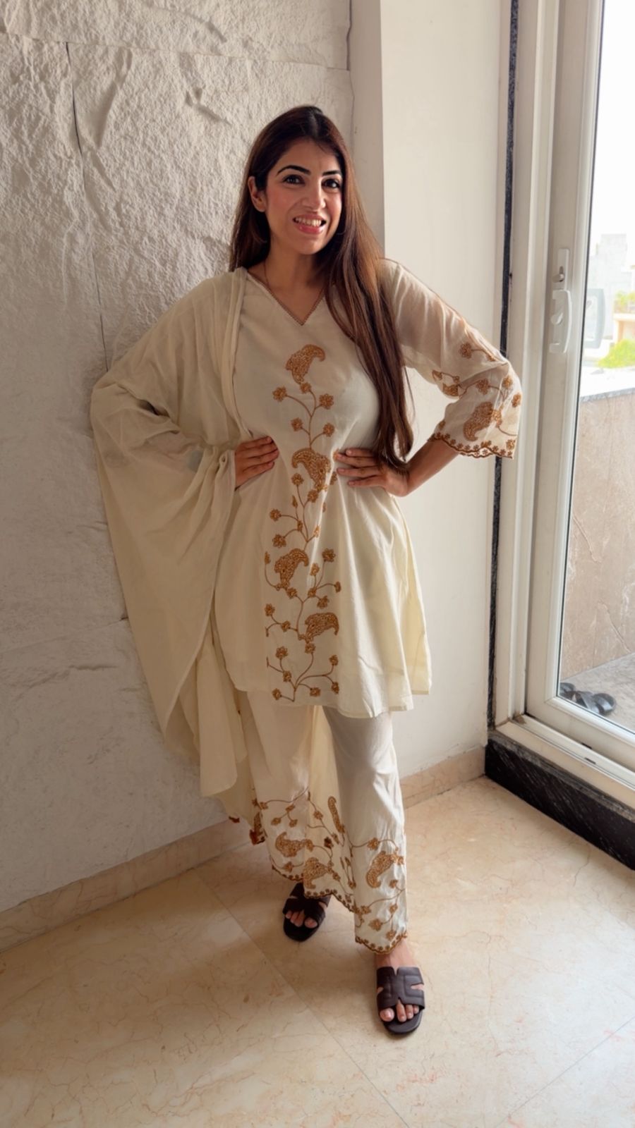 Pure mul cotton pakistani suit with embroidery