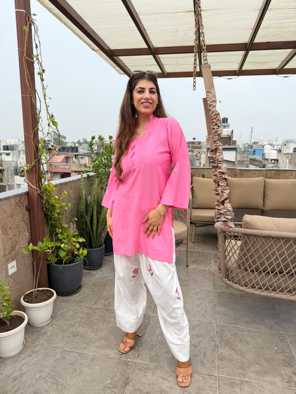 Zara cotton Co-ord set with embroidery farshi salwar