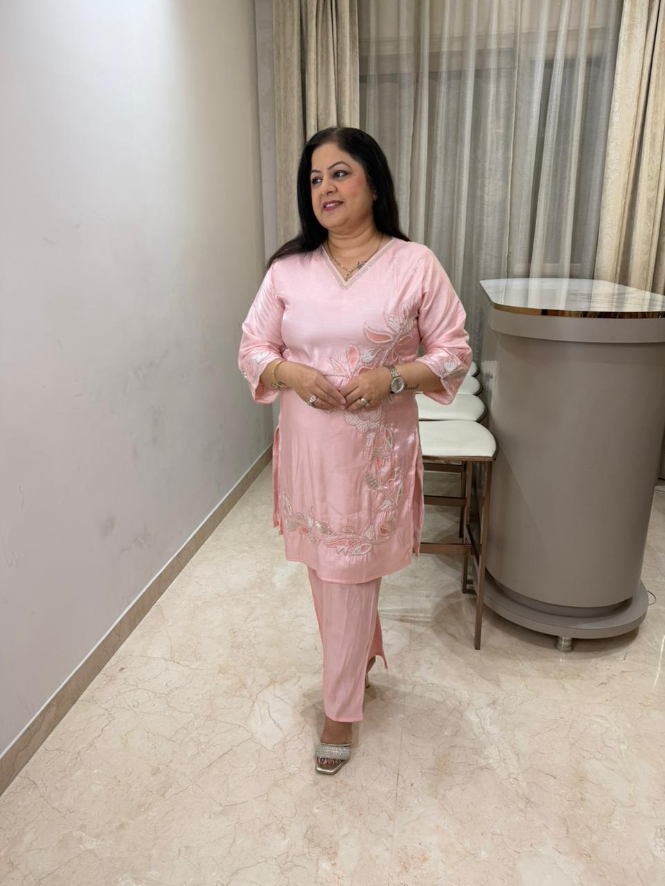 Glass tissue handwork 2 pc co-ord set