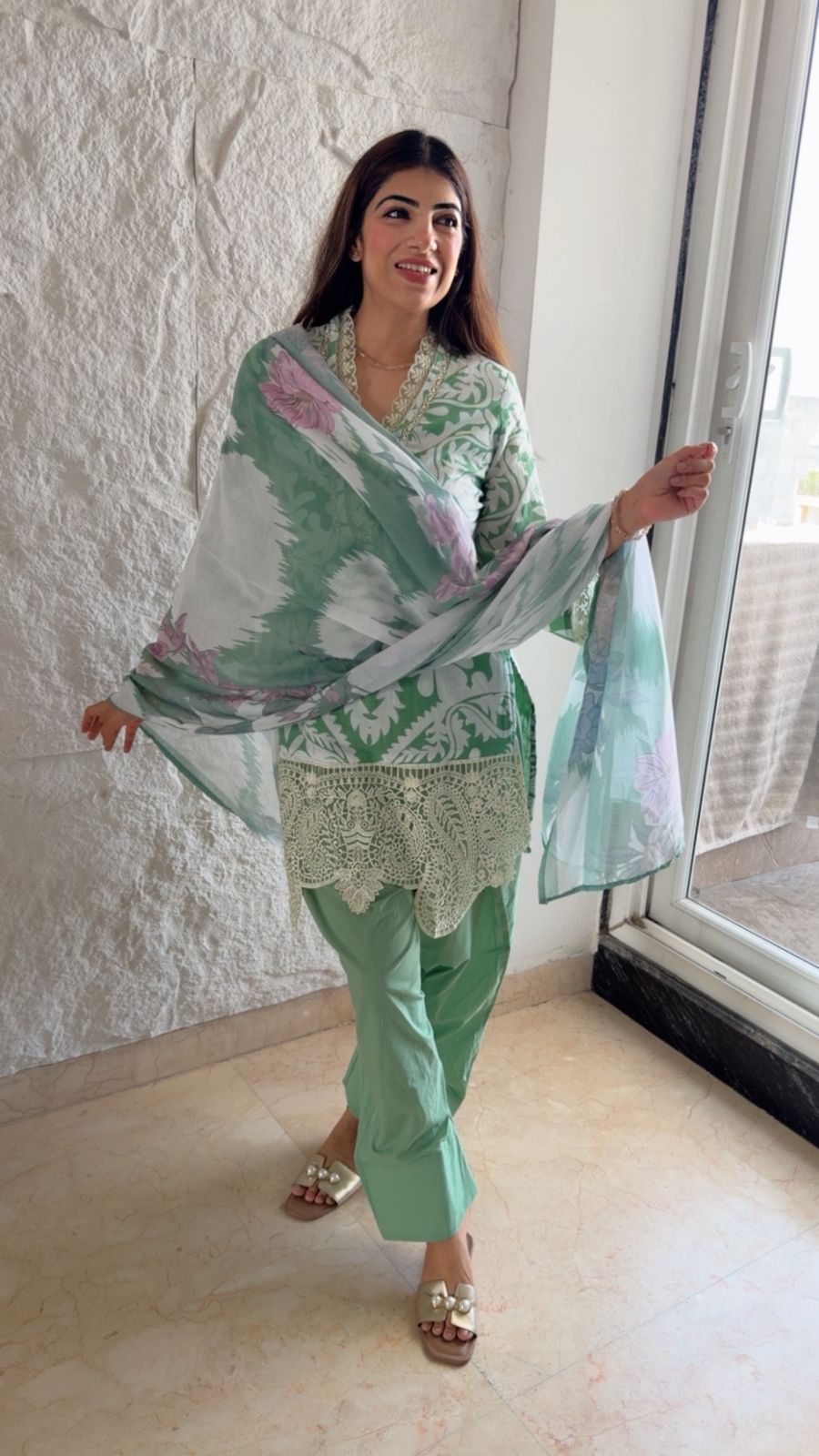 Pure cotton farshi salwar set with dupatta