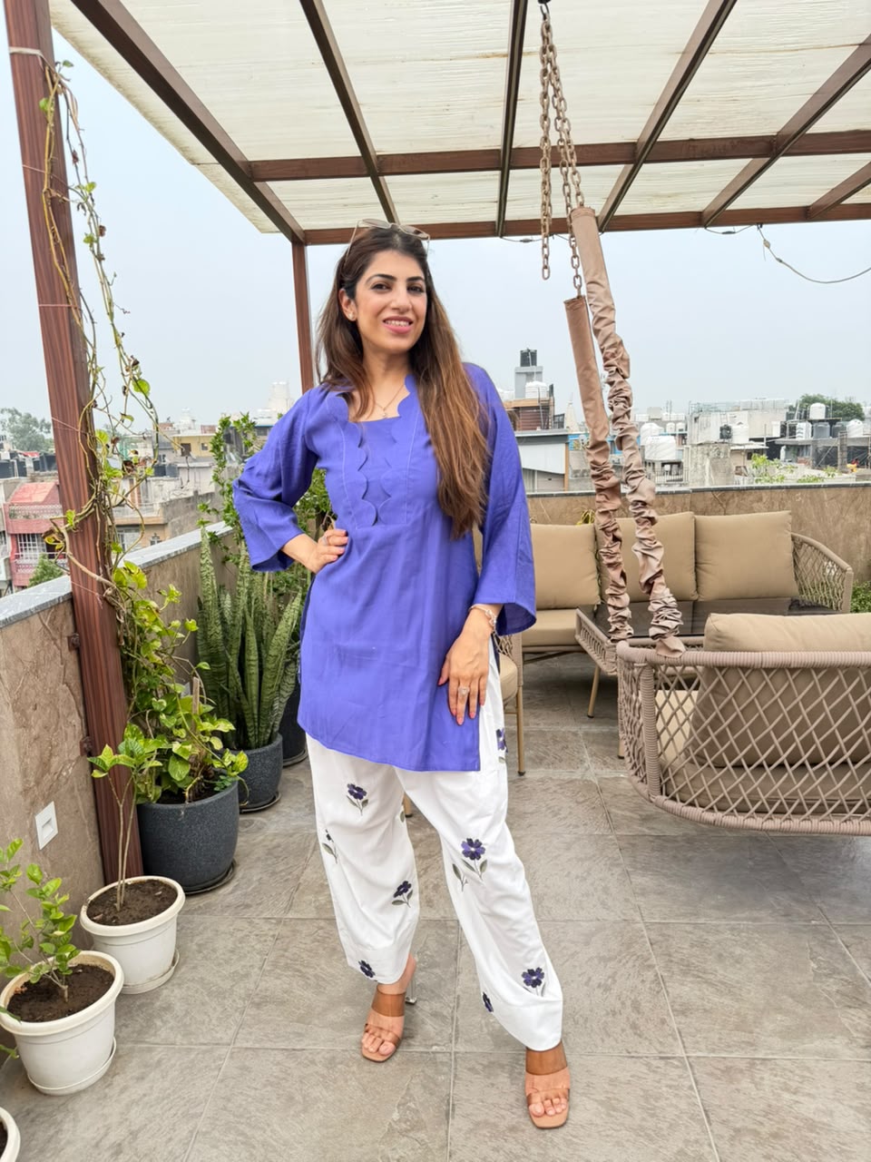 Zara cotton Co-ord set with embroidery farshi salwar