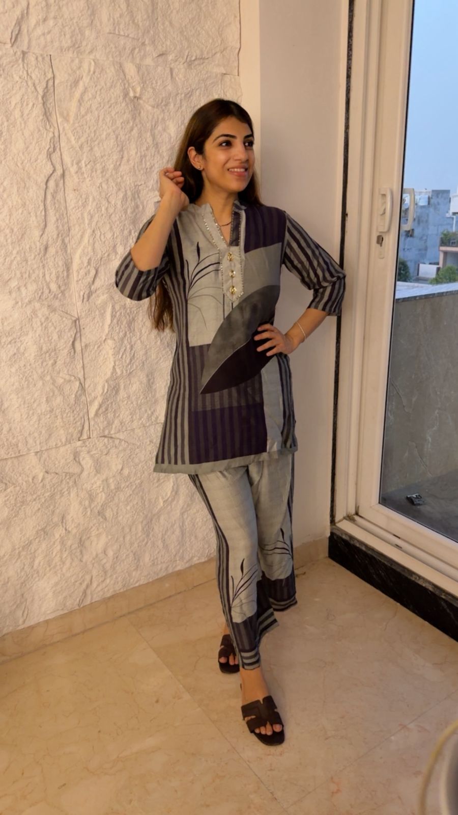 Digital cotton 2 pc co-ord set