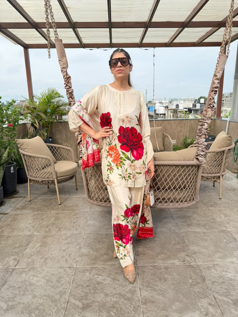 Pure digital crepe with farshi salwar & dupatta