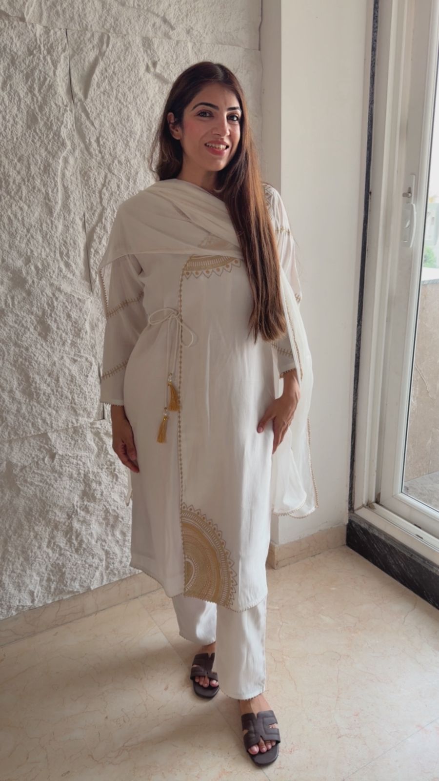 Zara cotton 3 pc set With angrakha style