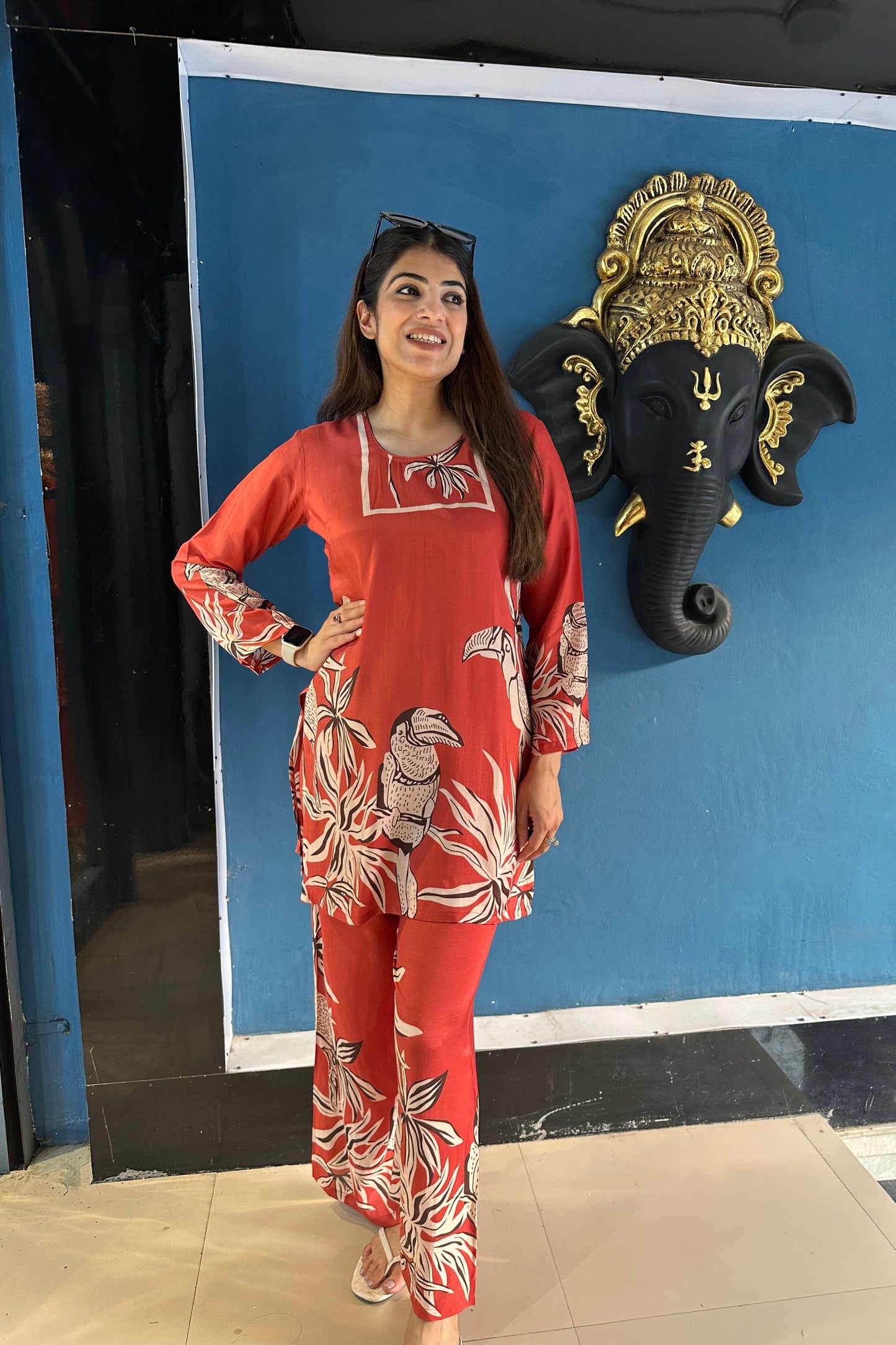 2pc Cotton-Muslin Printed Co-ord Set