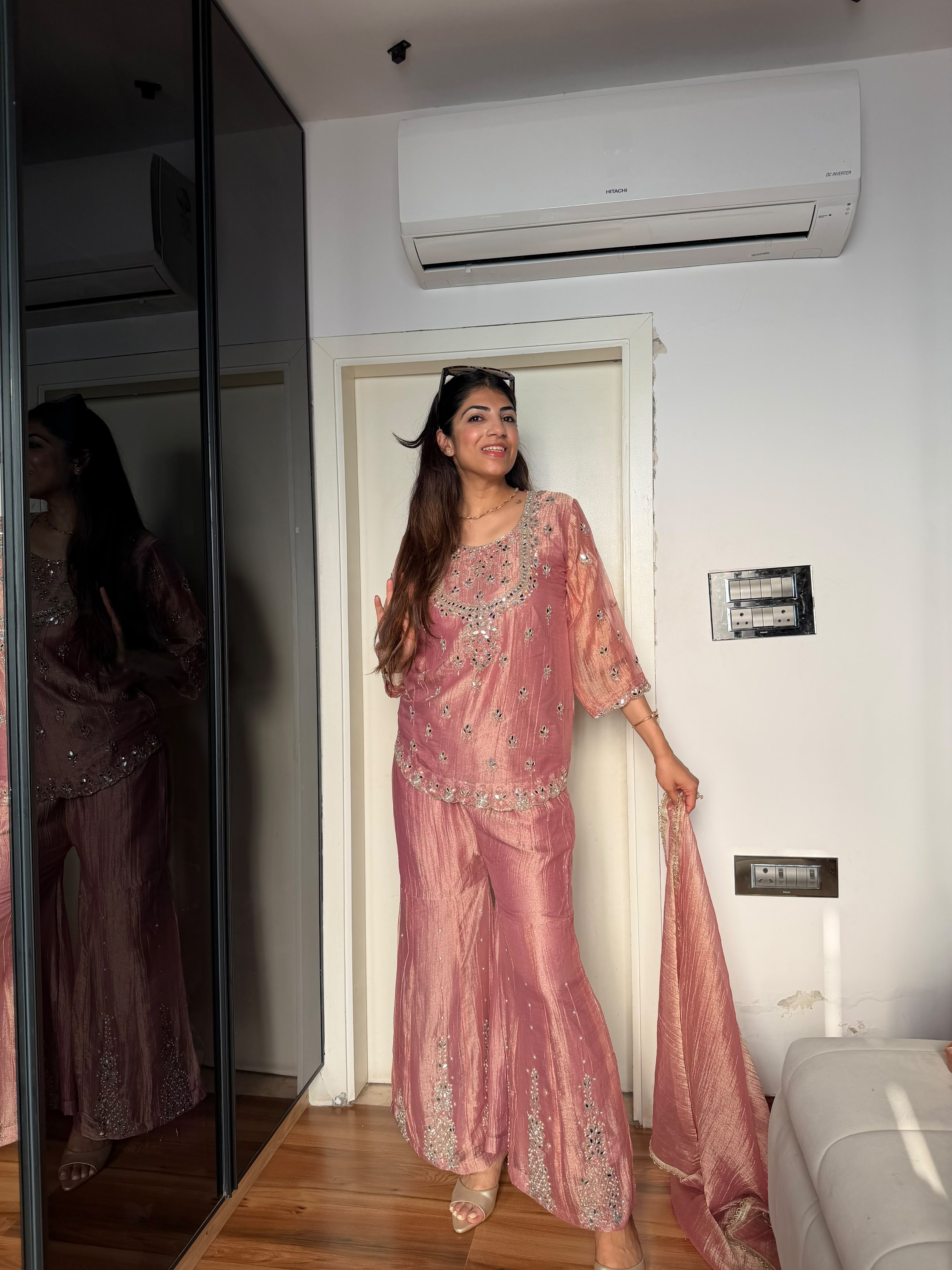 Salsa fabrc 3 pc suit with mirror work