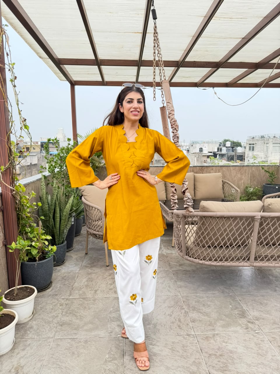 Zara cotton Co-ord set with embroidery farshi salwar