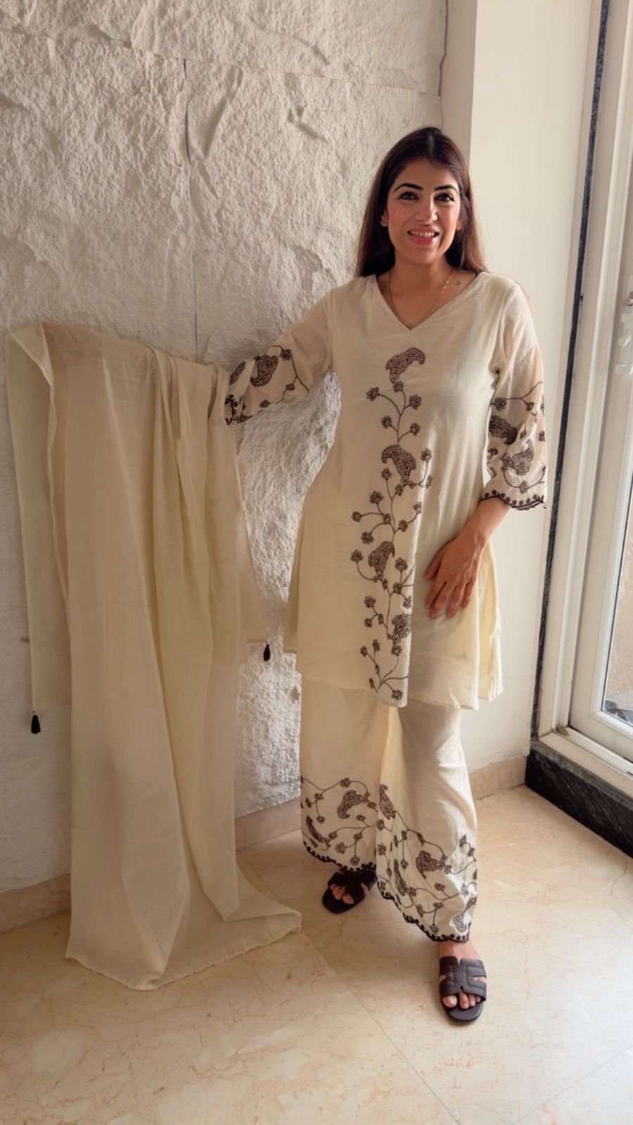 Pure mul cotton pakistani suit with embroidery