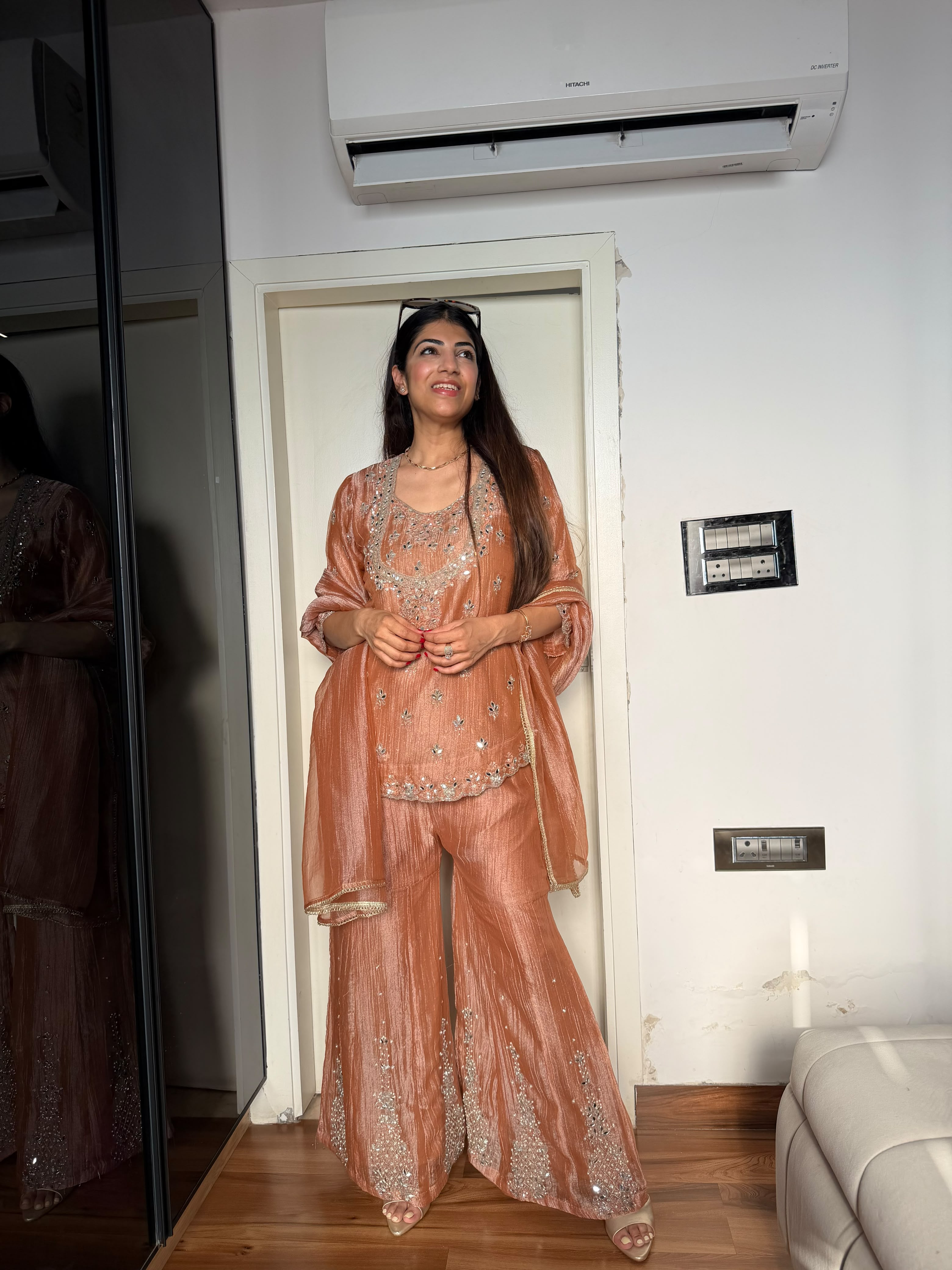 Salsa fabrc 3 pc suit with mirror work