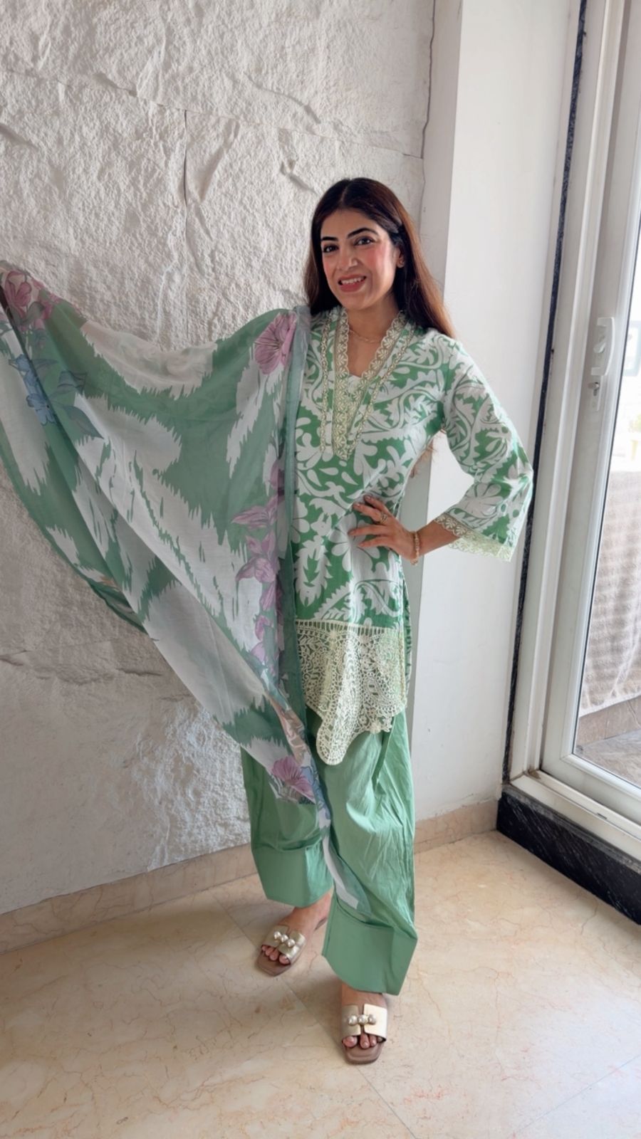 Pure cotton farshi salwar set with dupatta