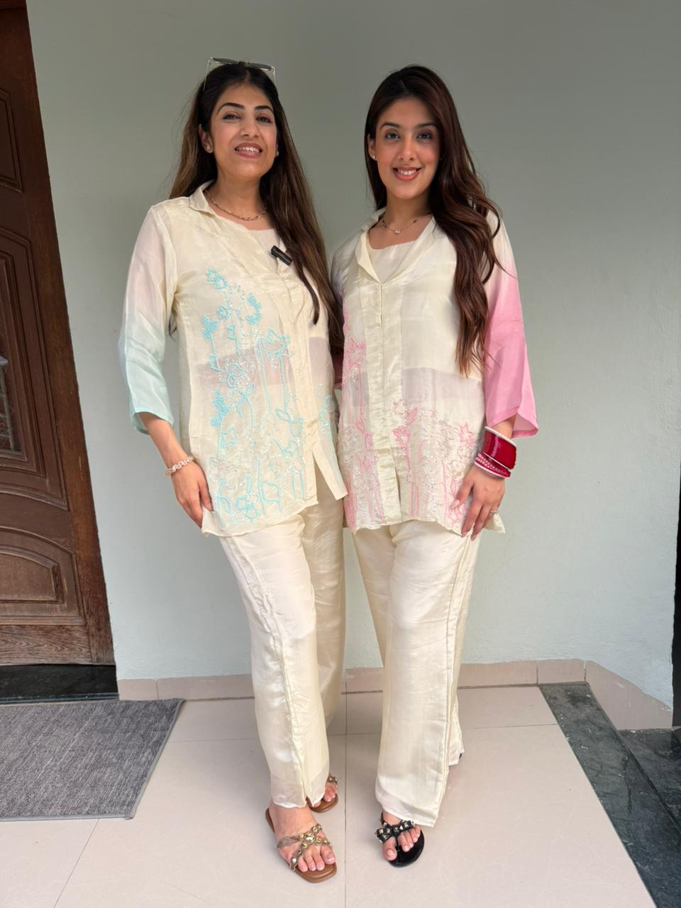 Pure crepe 2pc, co-ord set with handwork