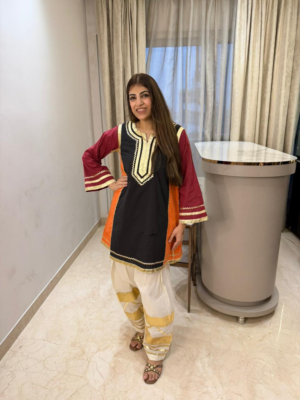 Pure mul cotton 2pc, co-ord with farshi salwar