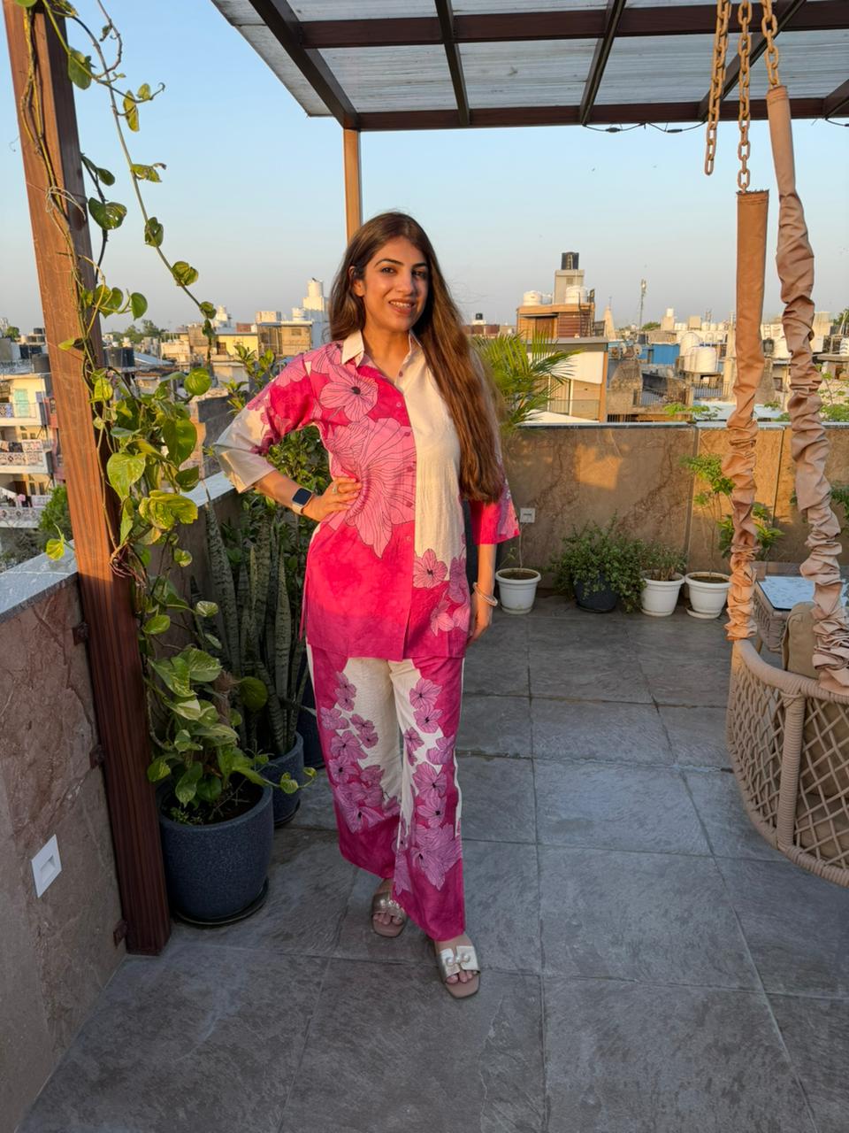 Digital cotton 2 pc summer co-ord set