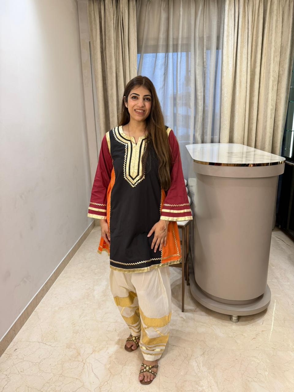 Pure mul cotton 2pc, co-ord with farshi salwar