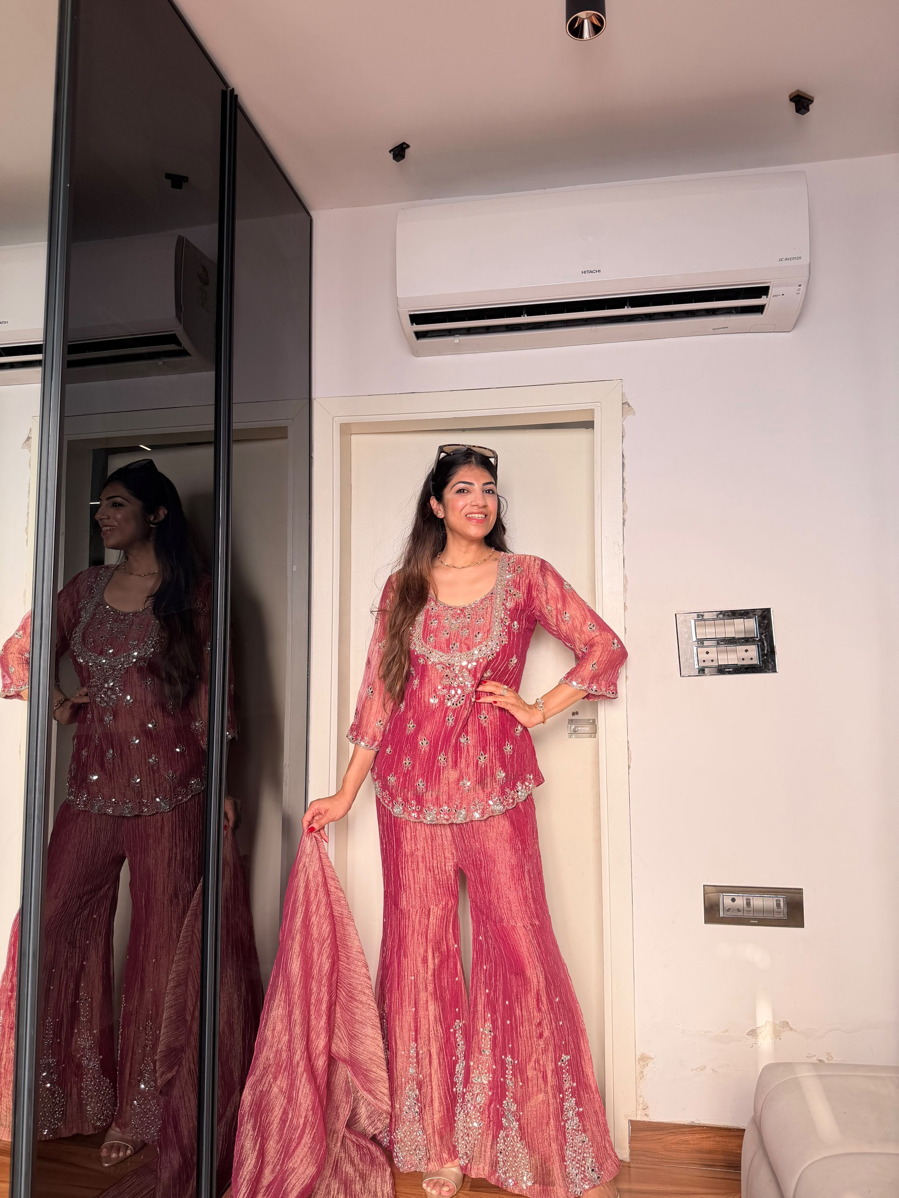 Salsa fabrc 3 pc suit with mirror work