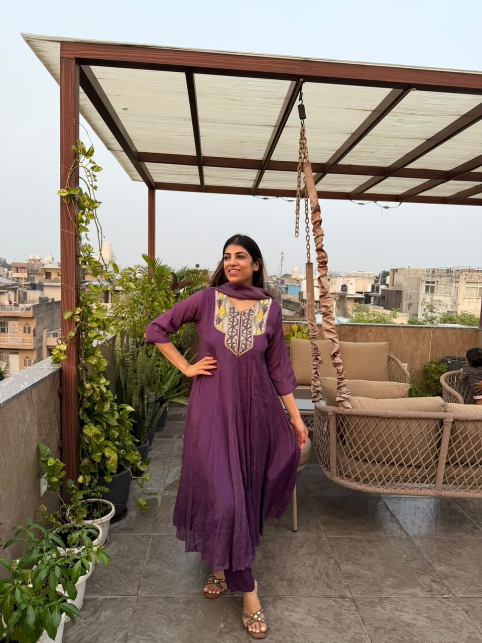 Imported modal fabric long 3,pc set with pant