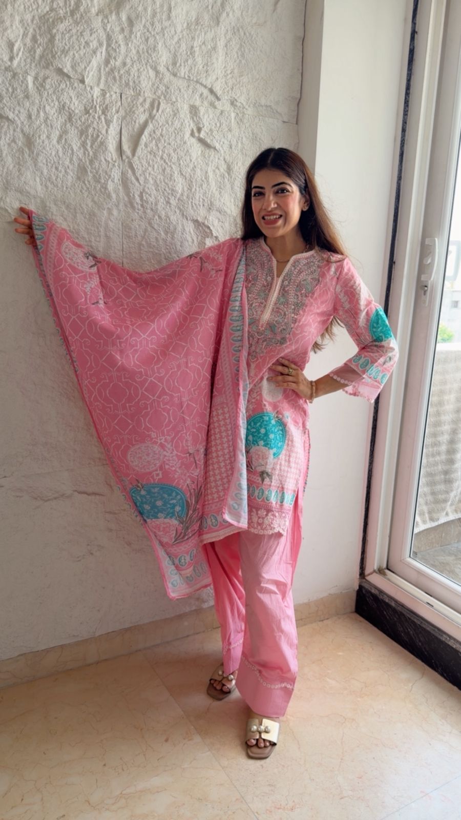 Pure cotton farshi salwar set with embroidery & duppata