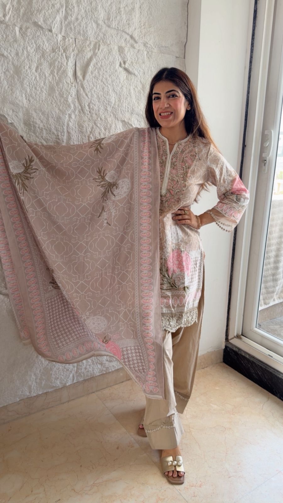 Pure cotton farshi salwar set with embroidery & duppata