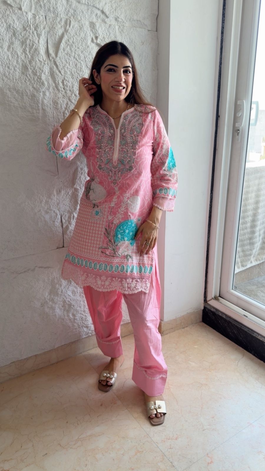 Pure cotton farshi salwar set with embroidery & duppata
