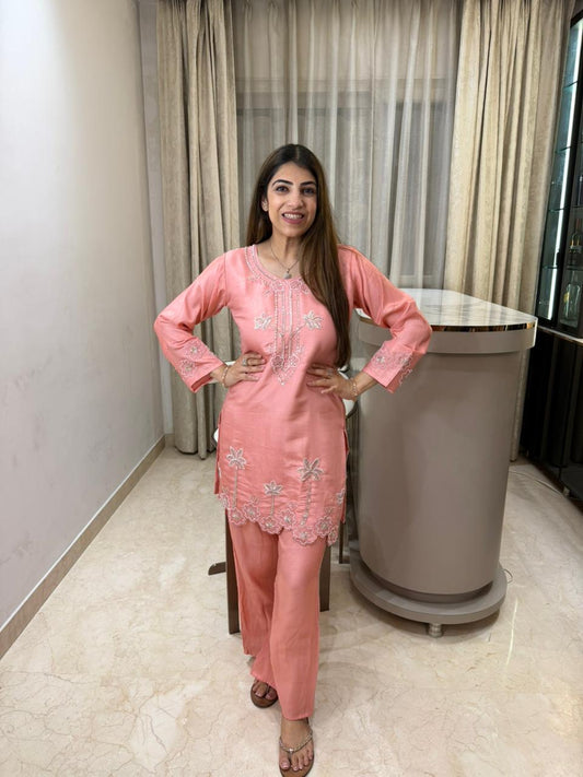 Glass tissue handwork 2 pc co-ord set