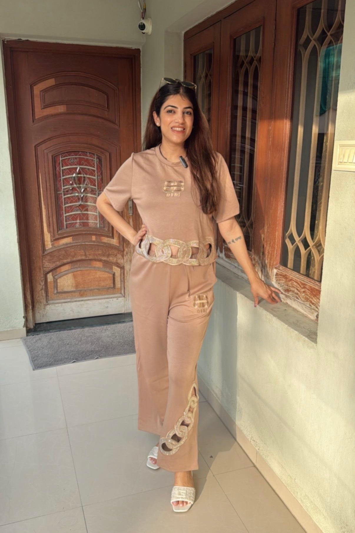 2pc Imported Cotton Co-ord Set Paired With Bell-Bottom Pants