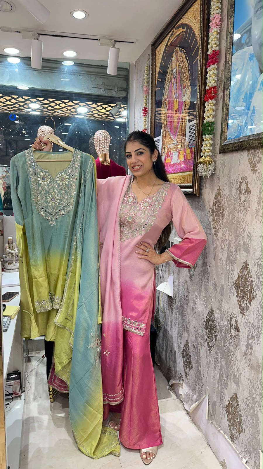Pure shimmer,gota patti work with sarara