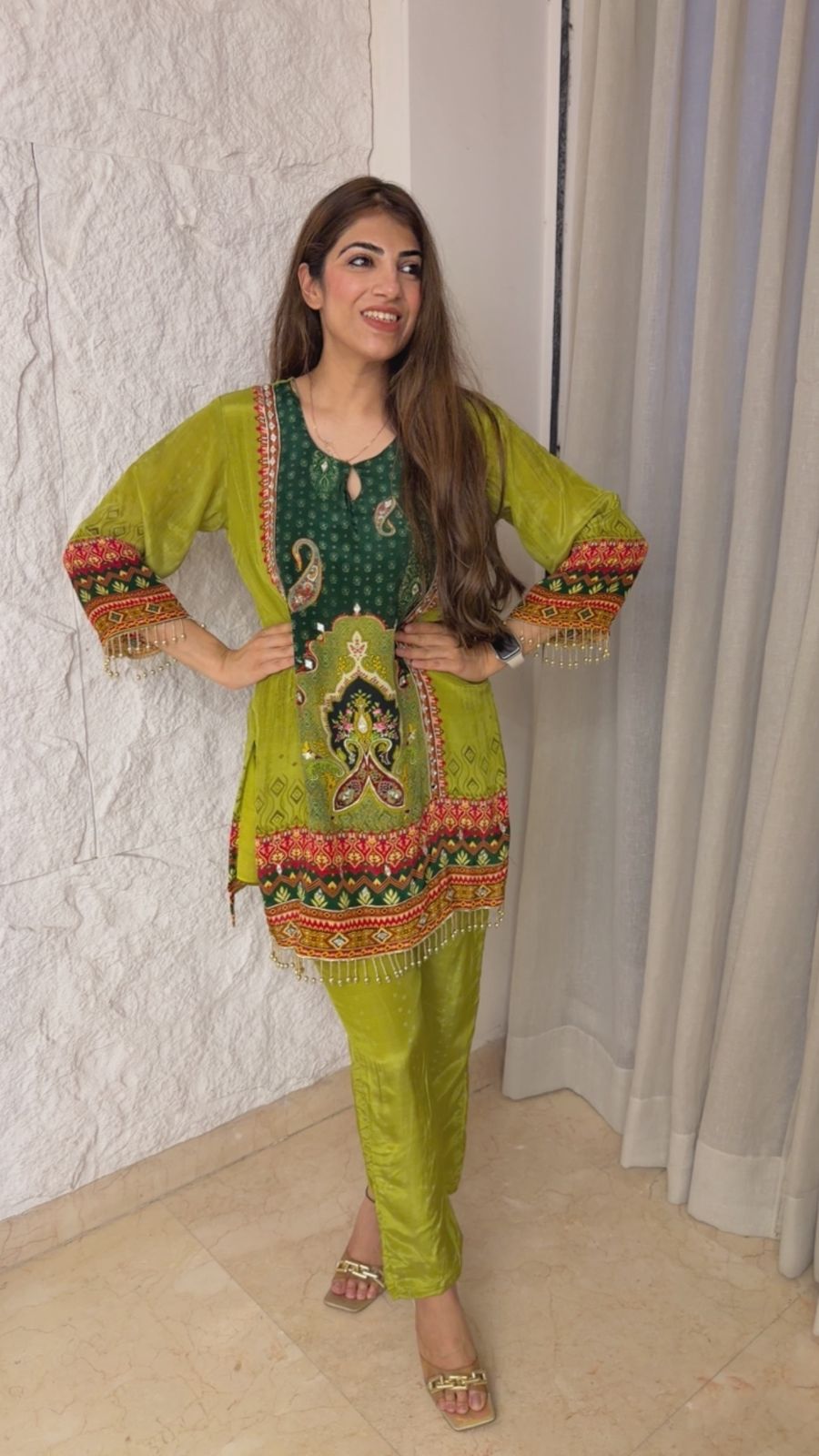 Pure digital crepe 2 pc partywear co-ord