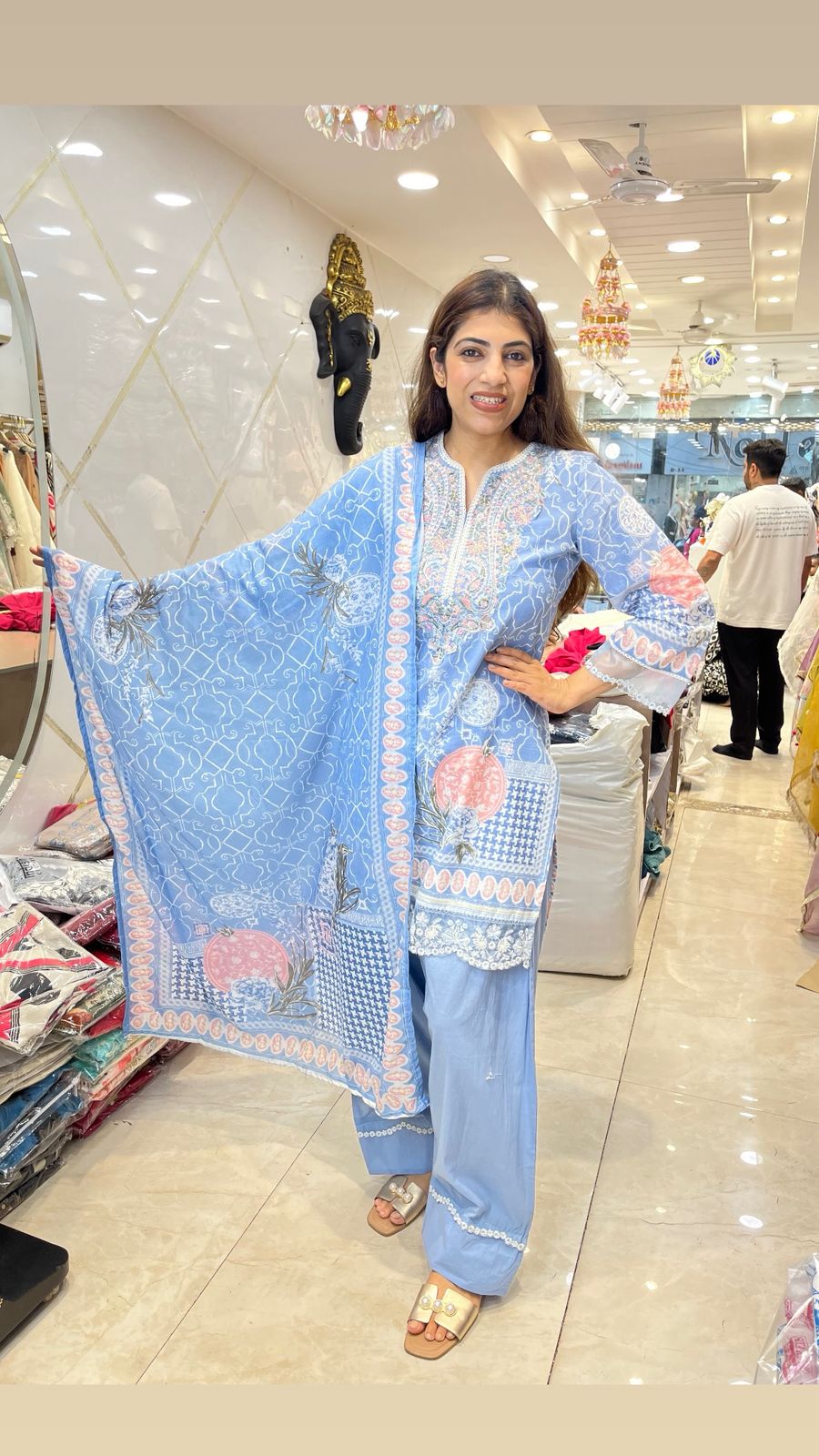 Pure cotton farshi salwar set with embroidery & duppata