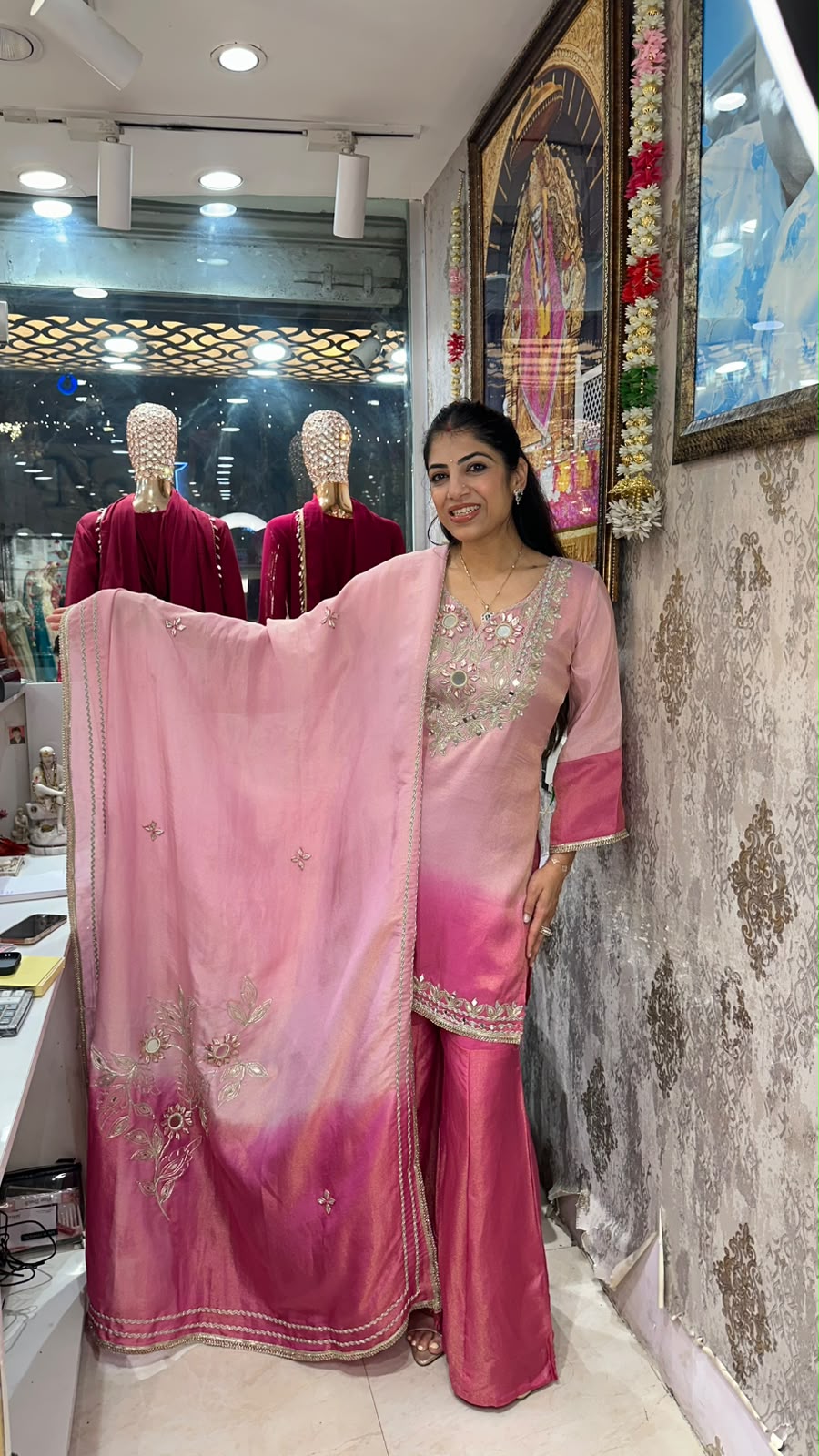 Pure shimmer,gota patti work with sarara