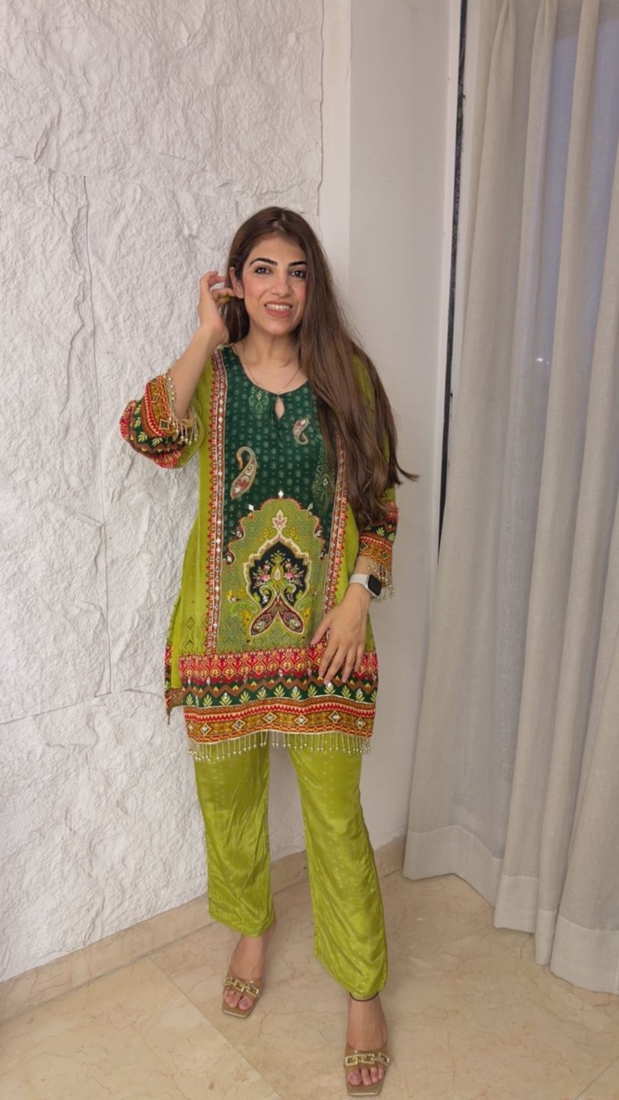 Pure digital crepe 2 pc partywear co-ord