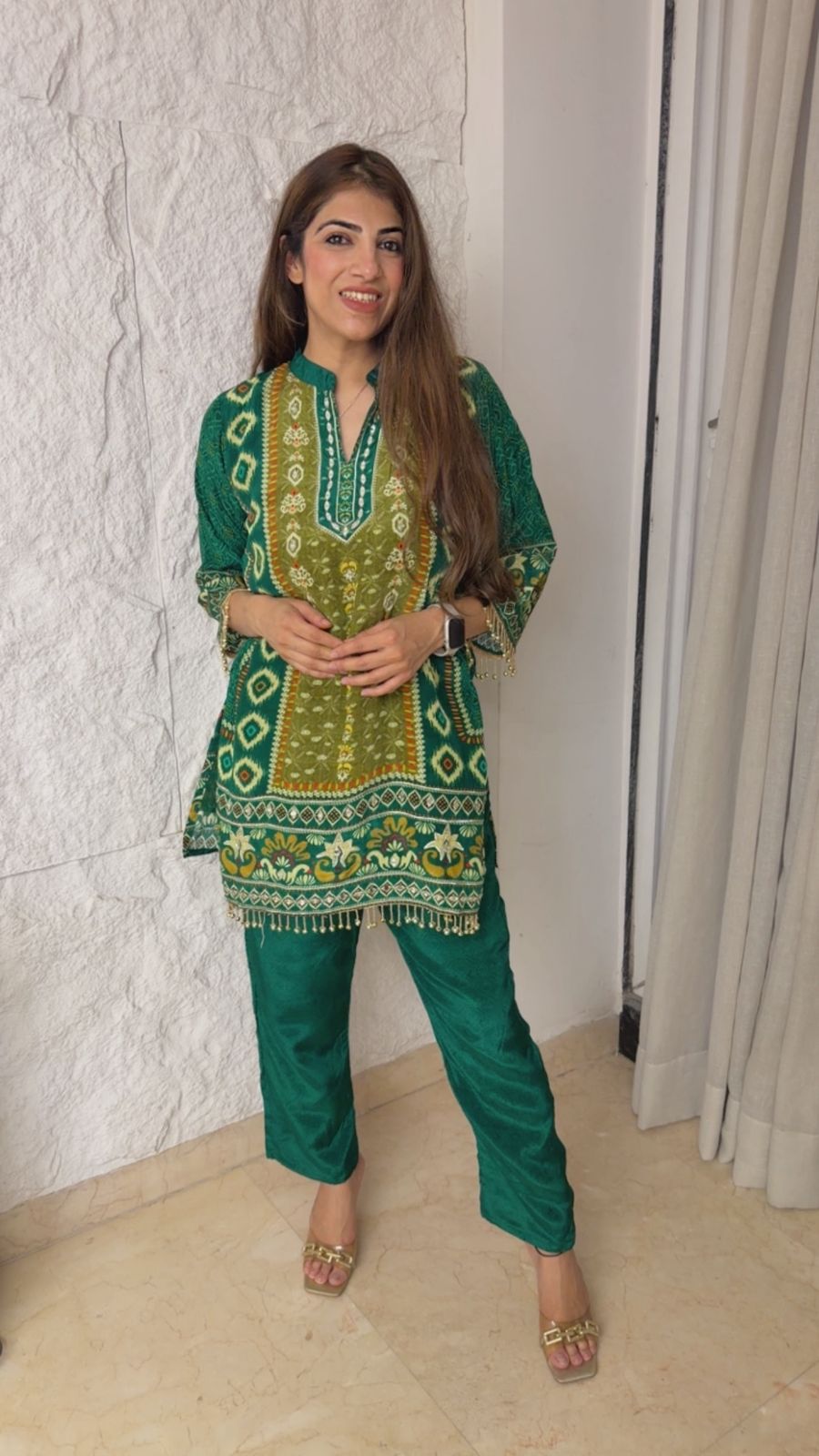 Pure digital crepe 2 pc partywear co-ord