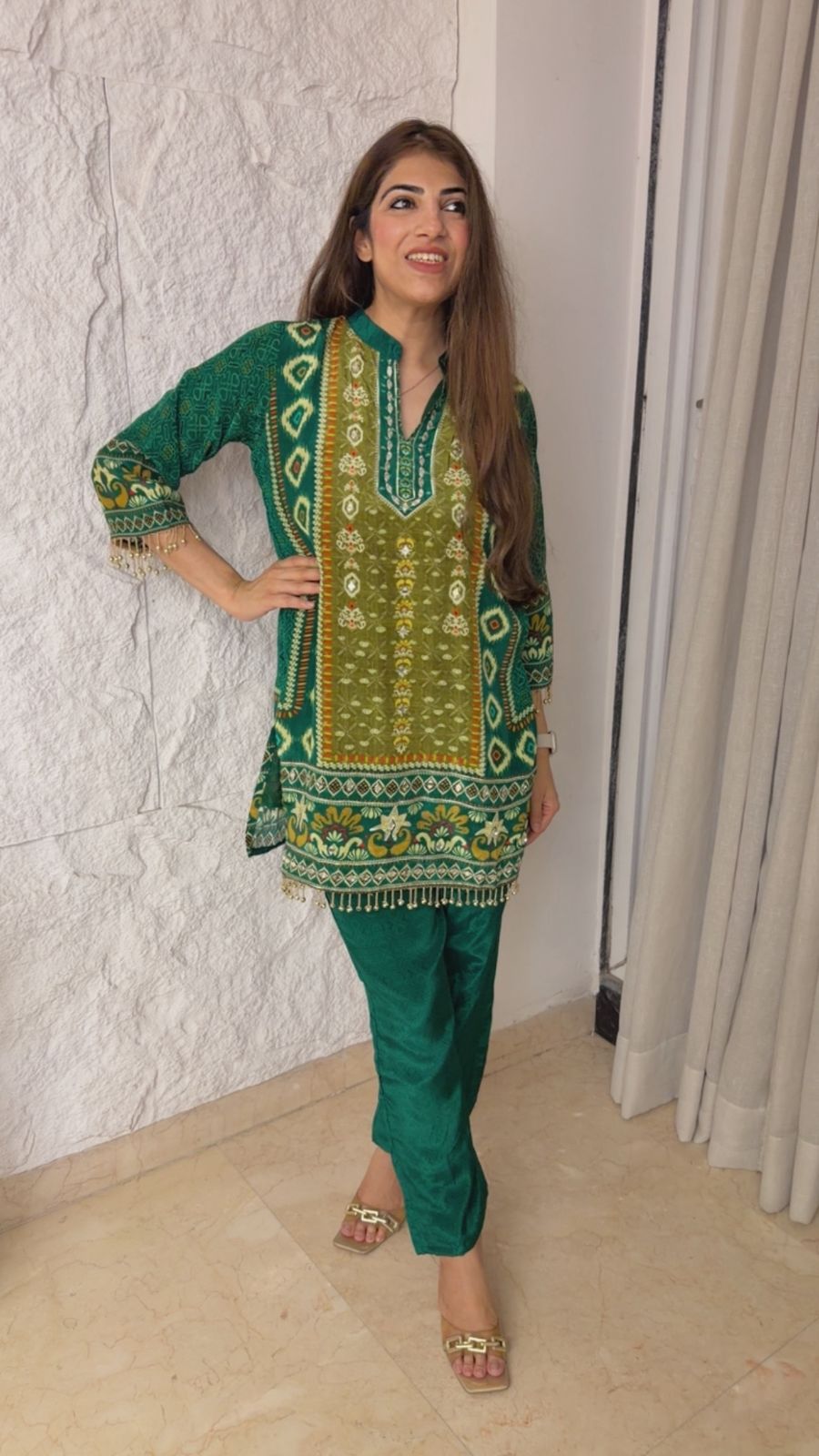 Pure digital crepe 2 pc partywear co-ord