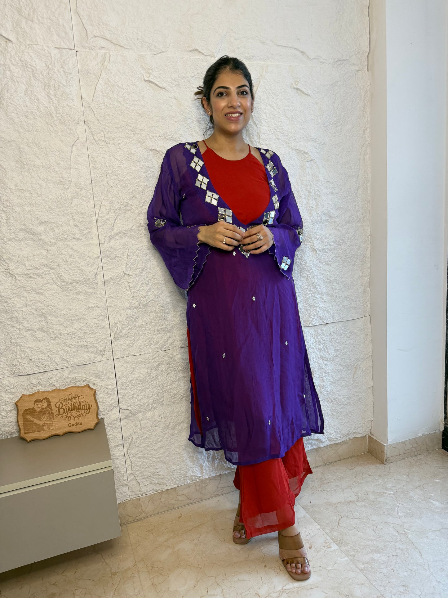Indo-western color block 3 pc set