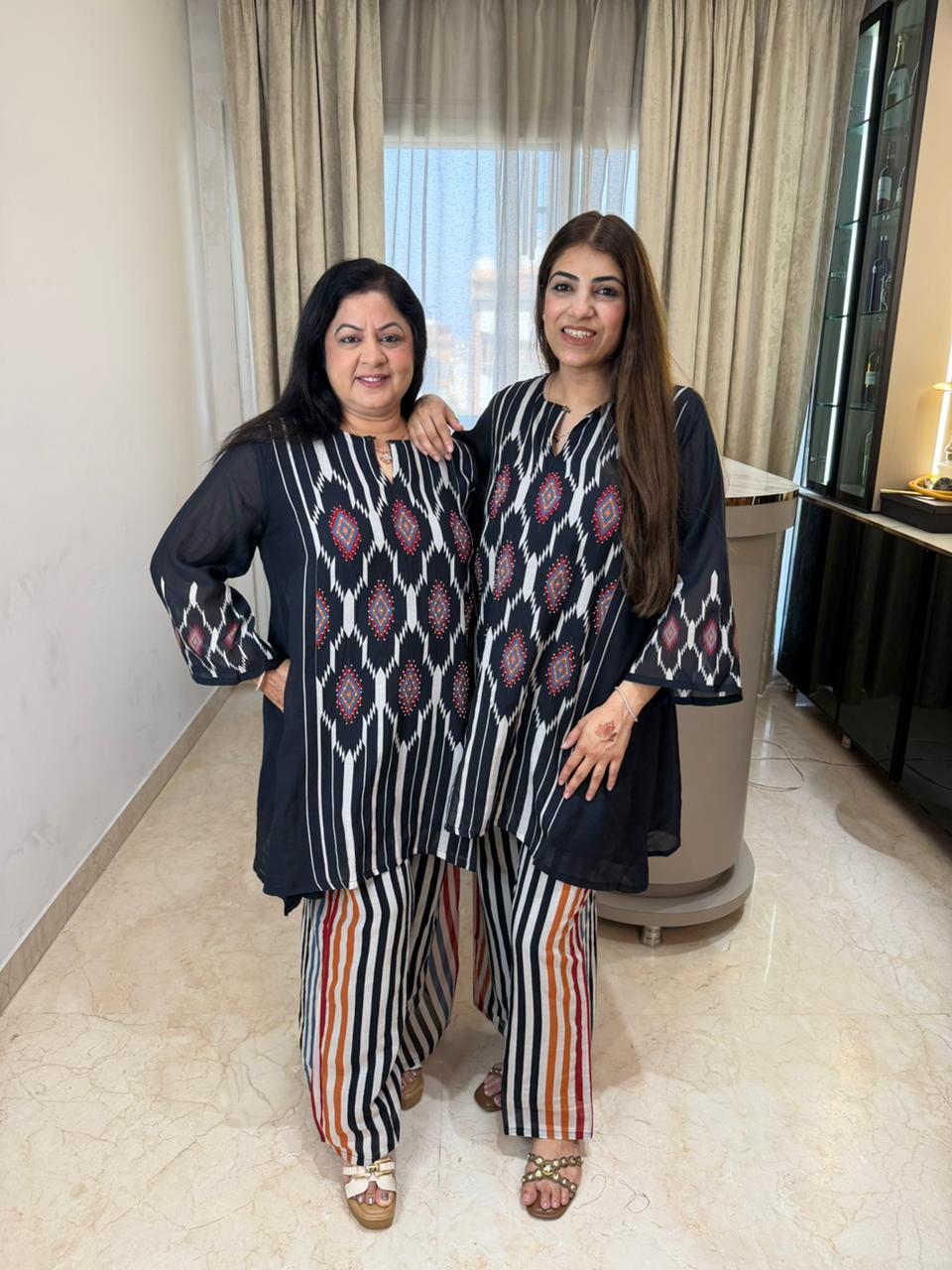 Pure mul cotton 2pc, co-ord set with kantha work inside also cotton lining