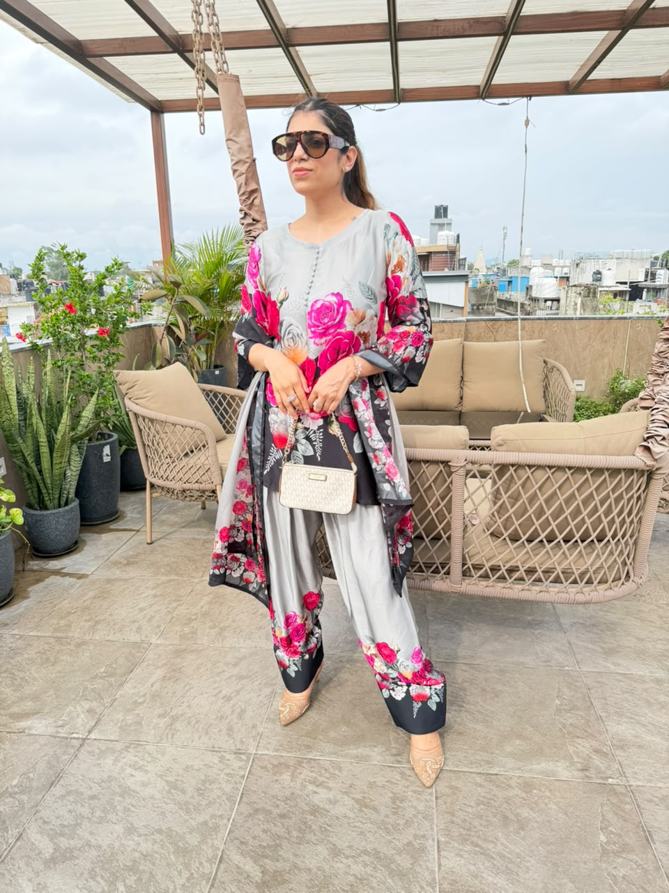 Pure digital crepe with farshi salwar & dupatta