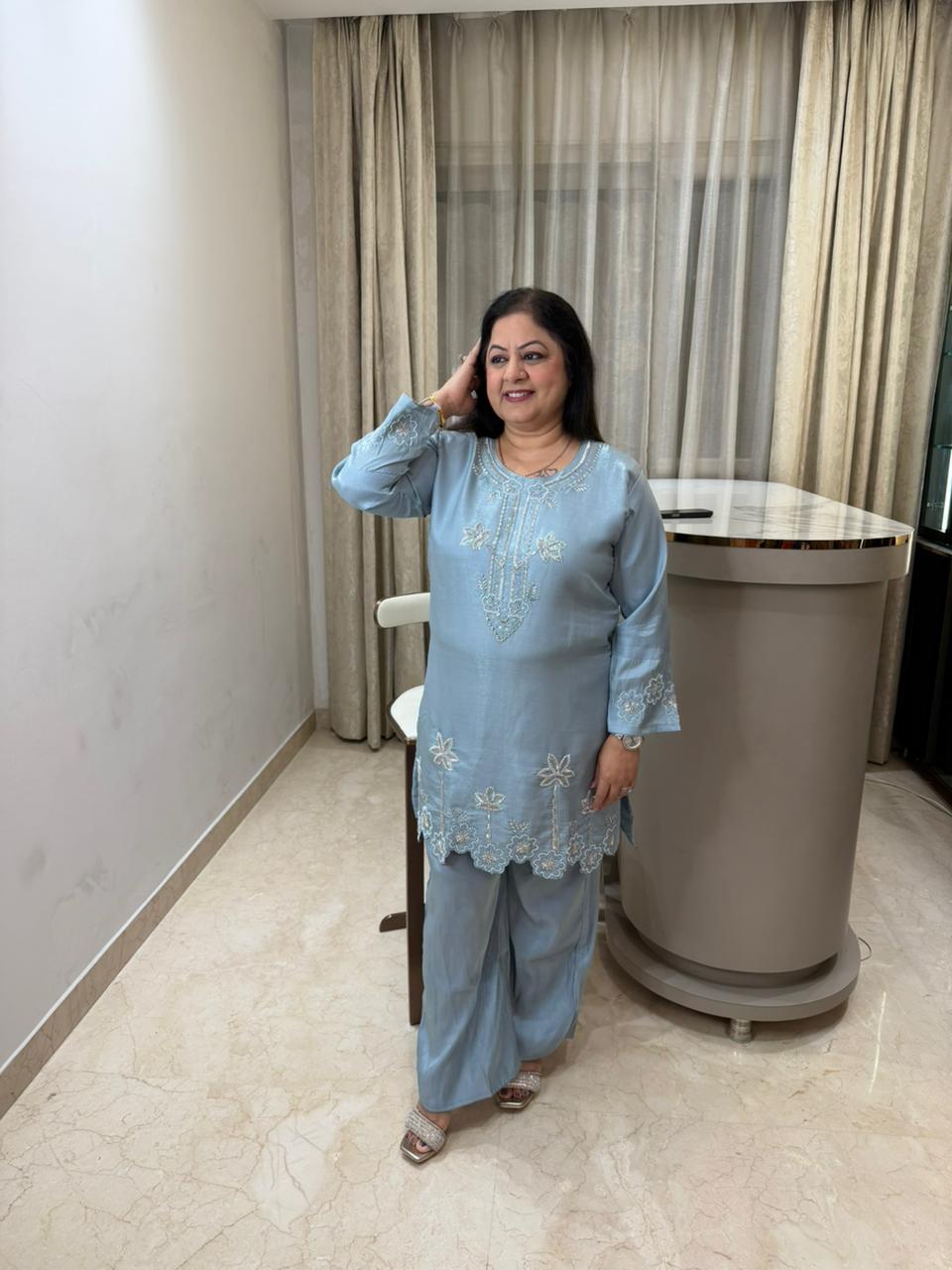 Glass tissue handwork 2 pc co-ord set