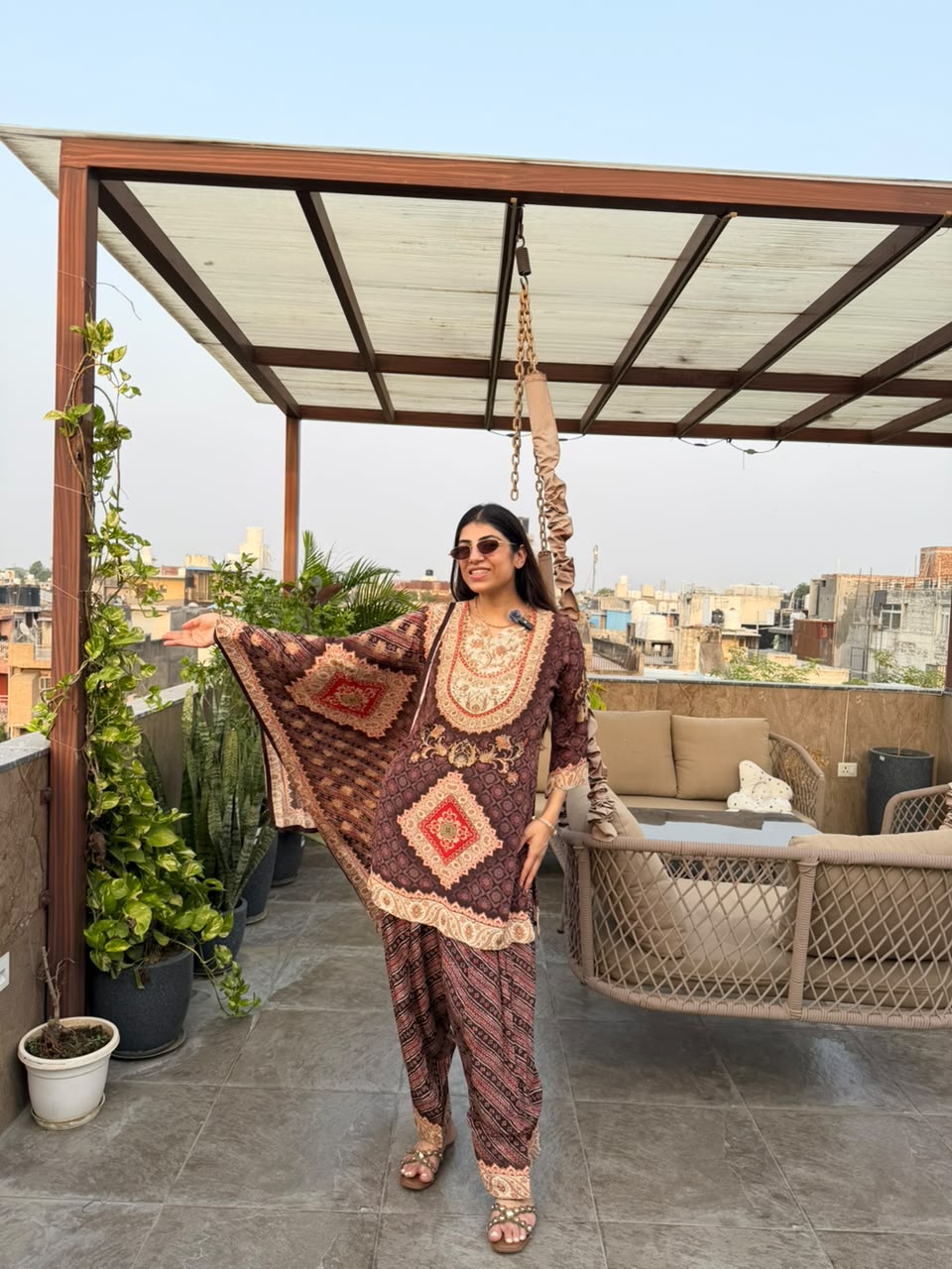 Pure digital crepe, farshi salwar suit & dupatta