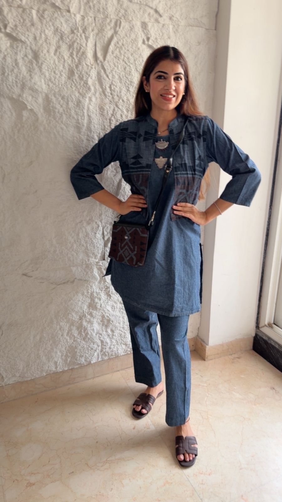 Denim 4 pc set with jacket and a cross body bag