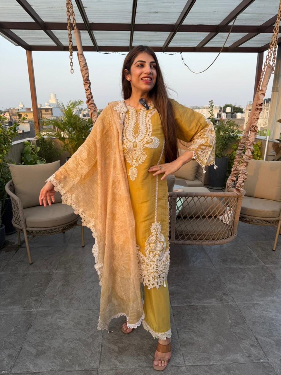 Cutwork embroidered organza Pakistani 3 pc suit