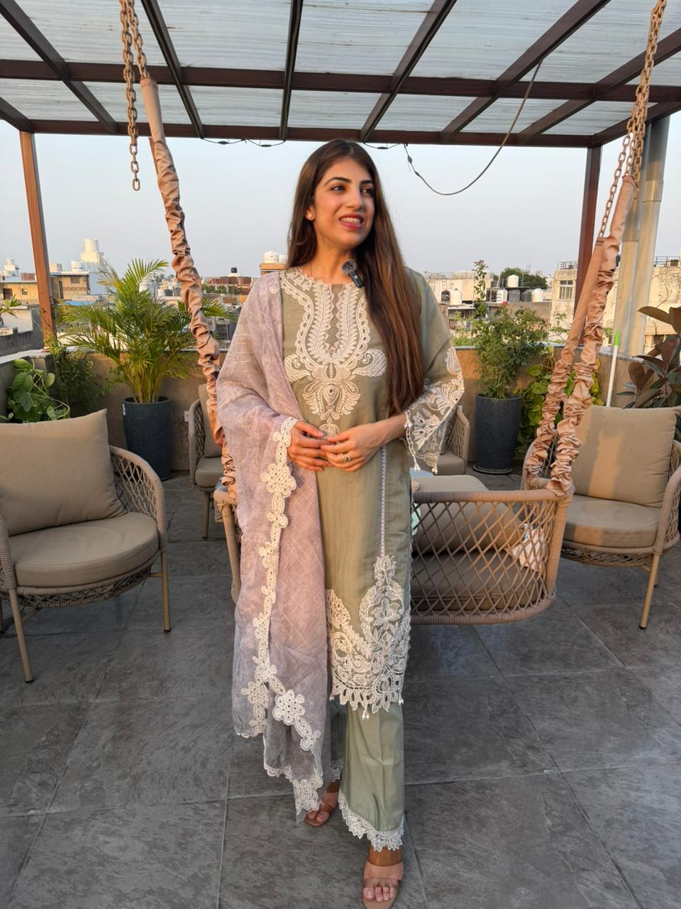 Cutwork embroidered organza Pakistani 3 pc suit