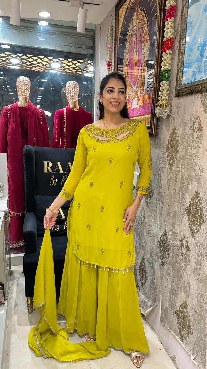 Viscose geogratte, 3pc set with sarara set & all handwork