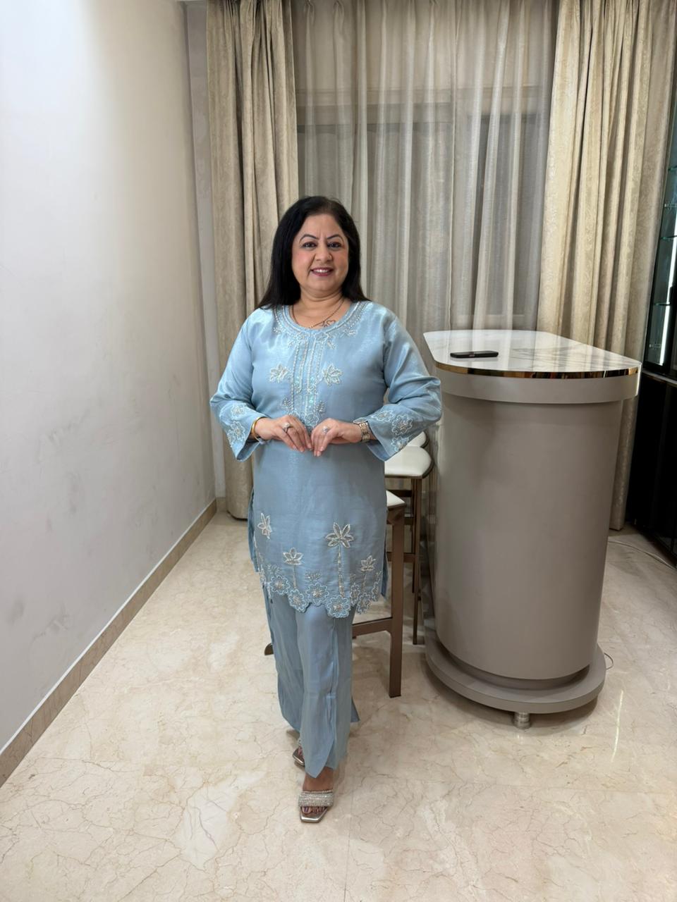 Glass tissue handwork 2 pc co-ord set
