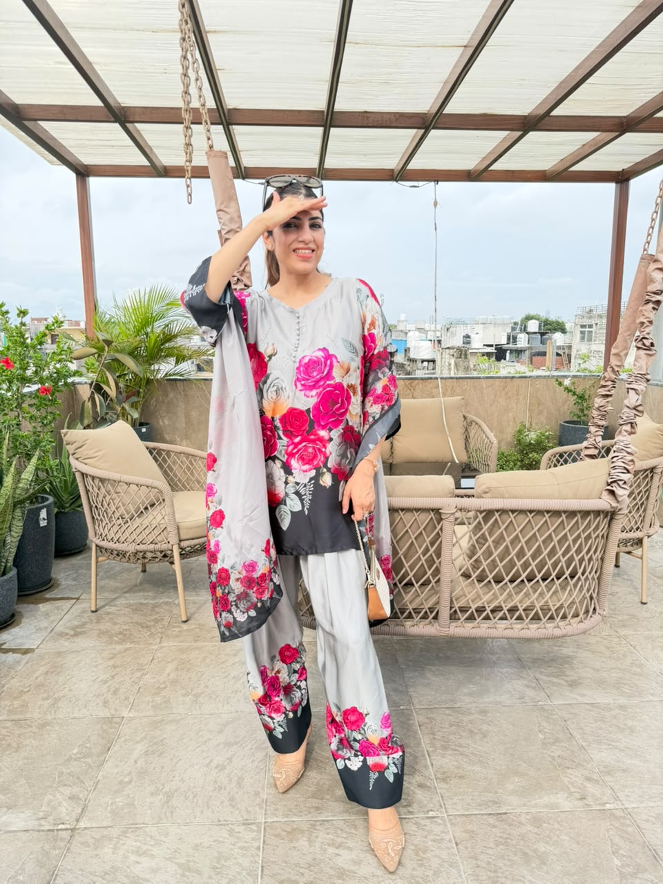 Pure digital crepe with farshi salwar & dupatta