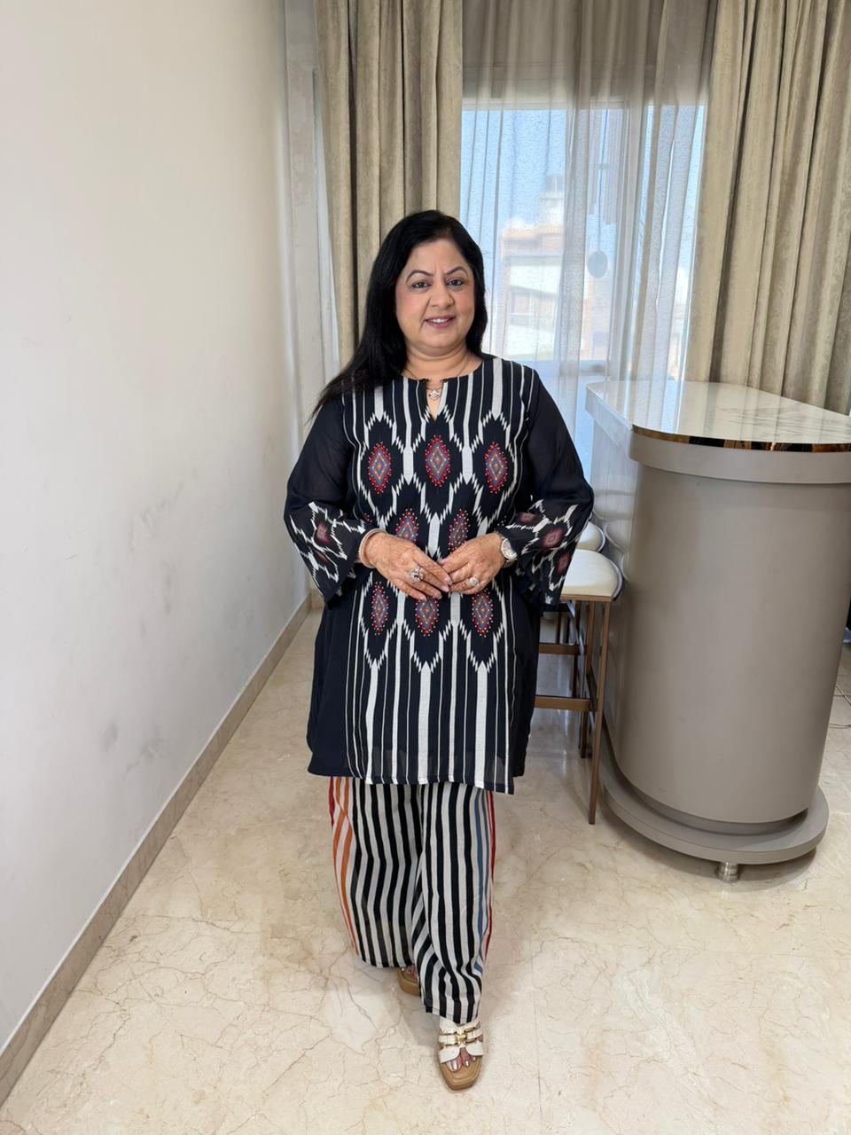 Pure mul cotton 2pc, co-ord set with kantha work inside also cotton lining