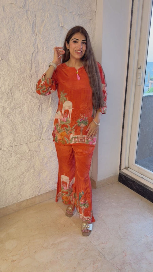 Summer friendly pure digital crepe co-ord